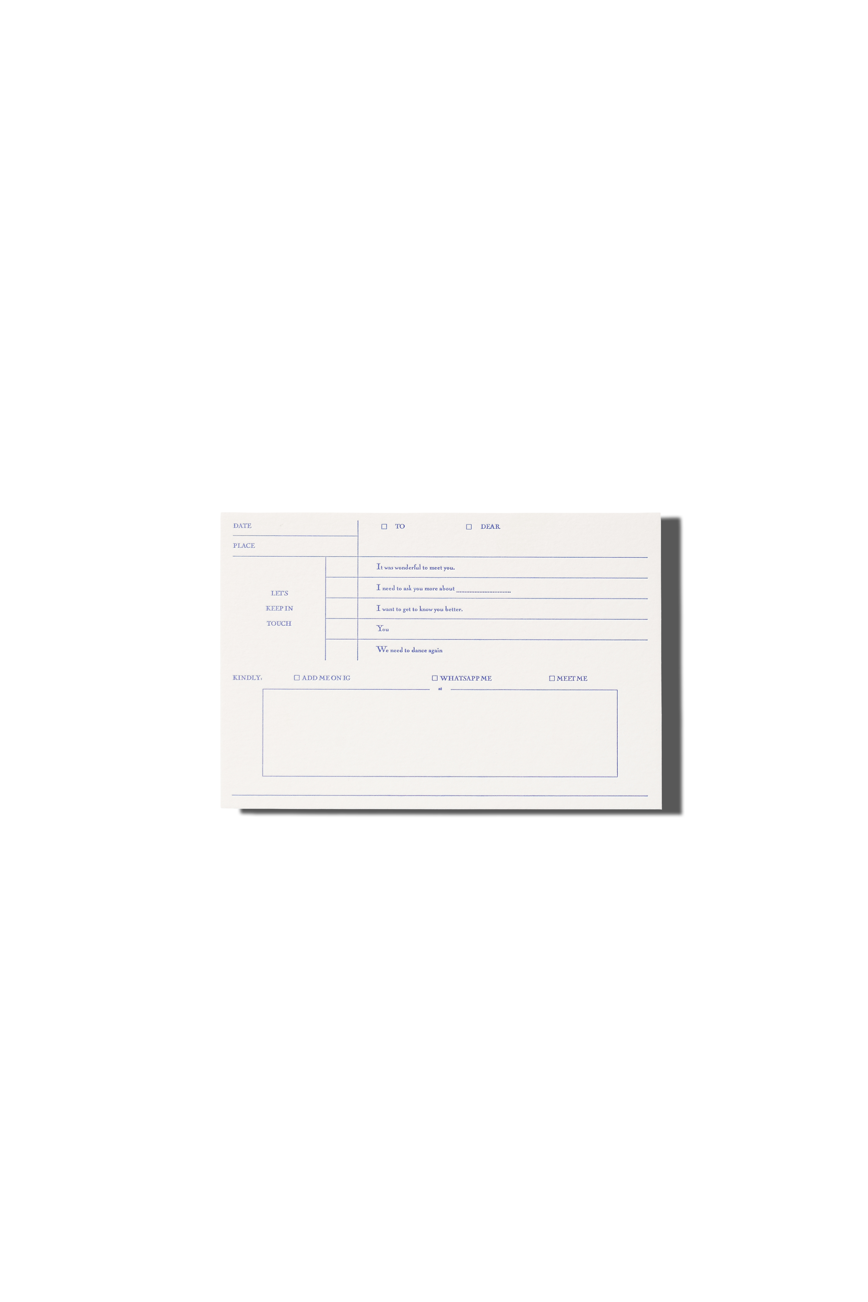 Let's Keep in Touch / Gardons Le Contact Card