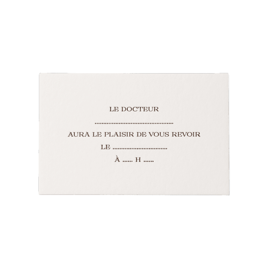 Papier Royal - Appointment Card for Doctors - Papier Royal