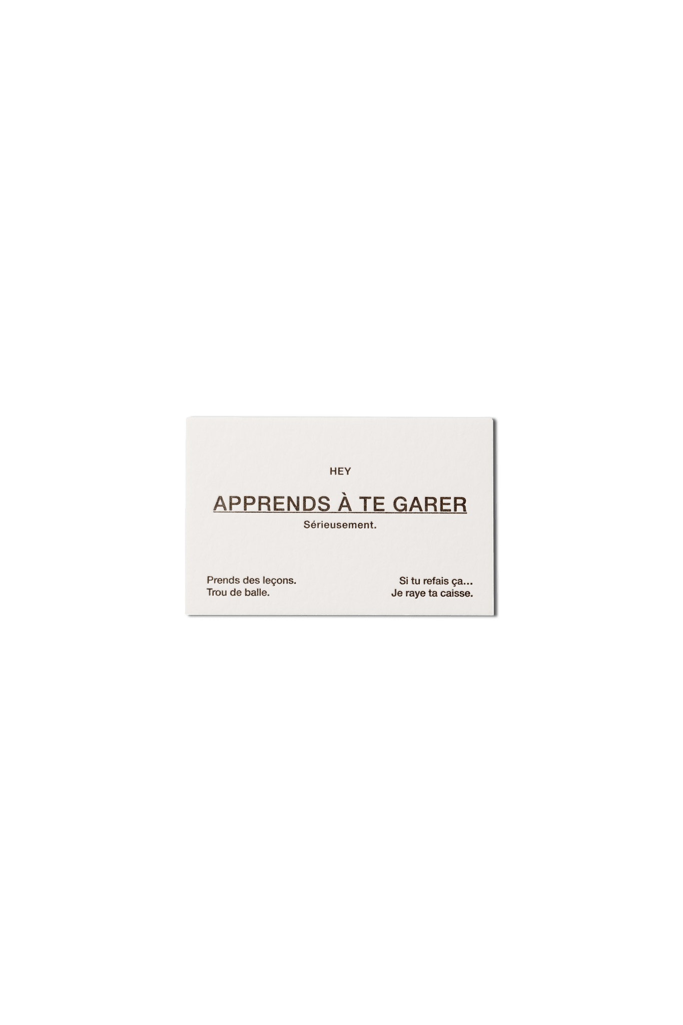 Papier Royal - "Apprends À Te Garer" Card - Papier Royal