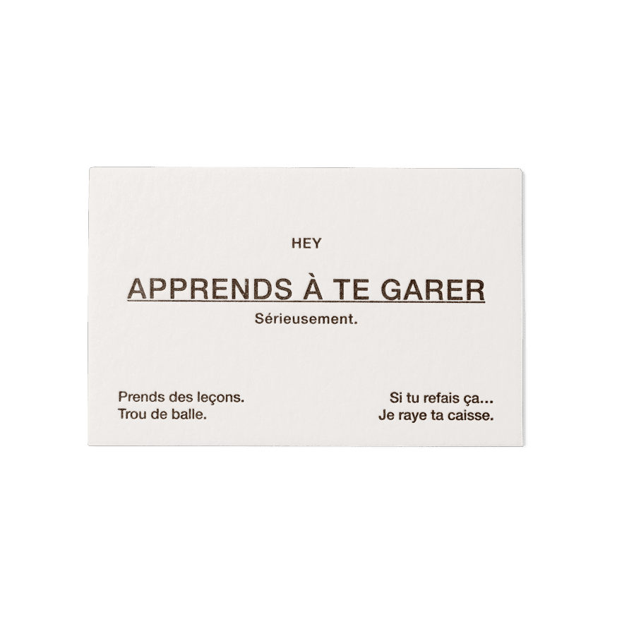 Papier Royal - "Apprends À Te Garer" Card - Papier Royal