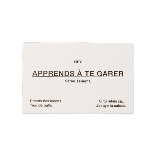 Papier Royal - "Apprends À Te Garer" Card - Papier Royal