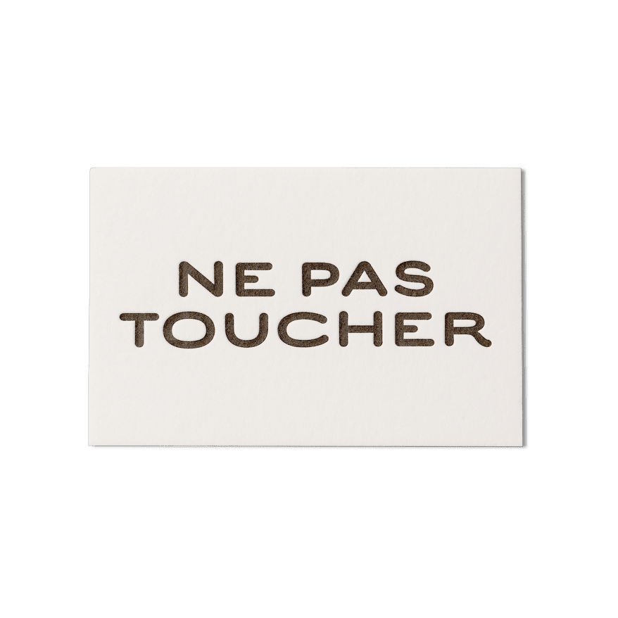 Papier Royal - "Do Not Touch" card - Papier Royal