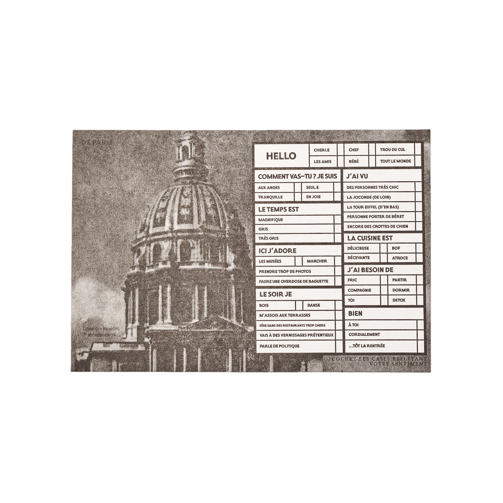 Papier Royal - "Invalides" time-saving tourist postcard - Papier Royal