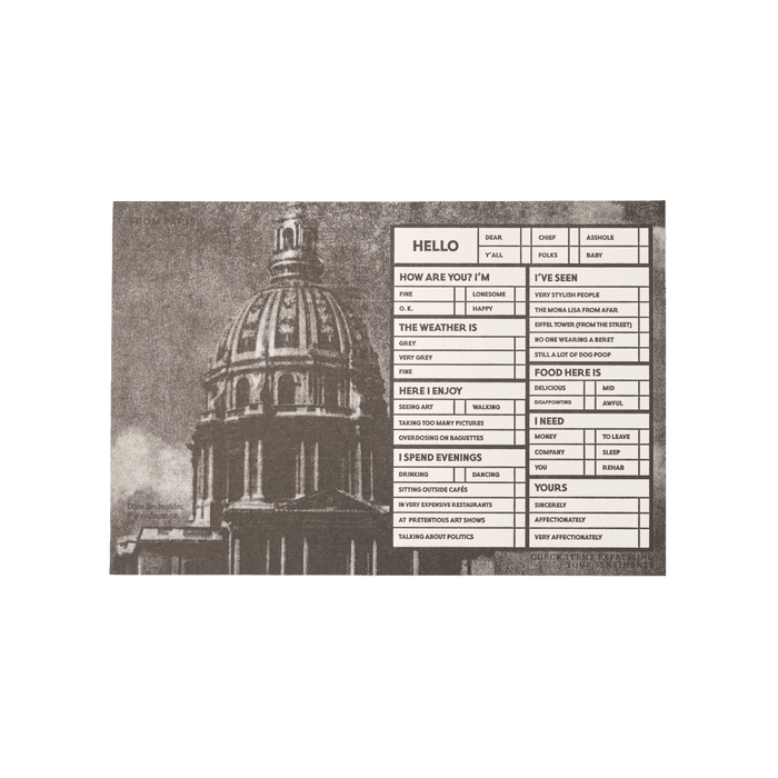 Papier Royal - "Invalides" time-saving tourist postcard - Papier Royal