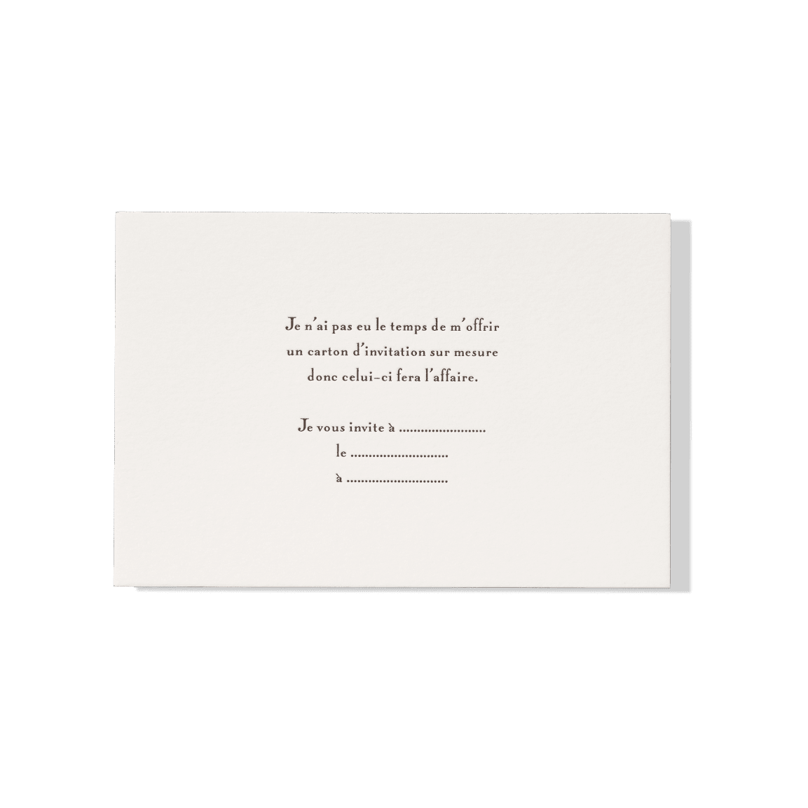 Papier Royal - No Fancy Invitation Greeting Card - Papier Royal