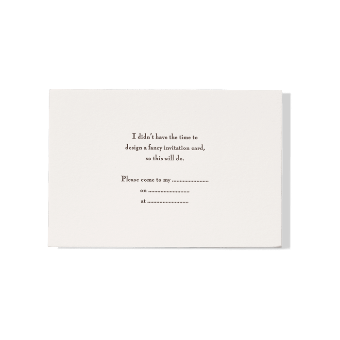 Papier Royal - No Fancy Invitation Greeting Card - Papier Royal