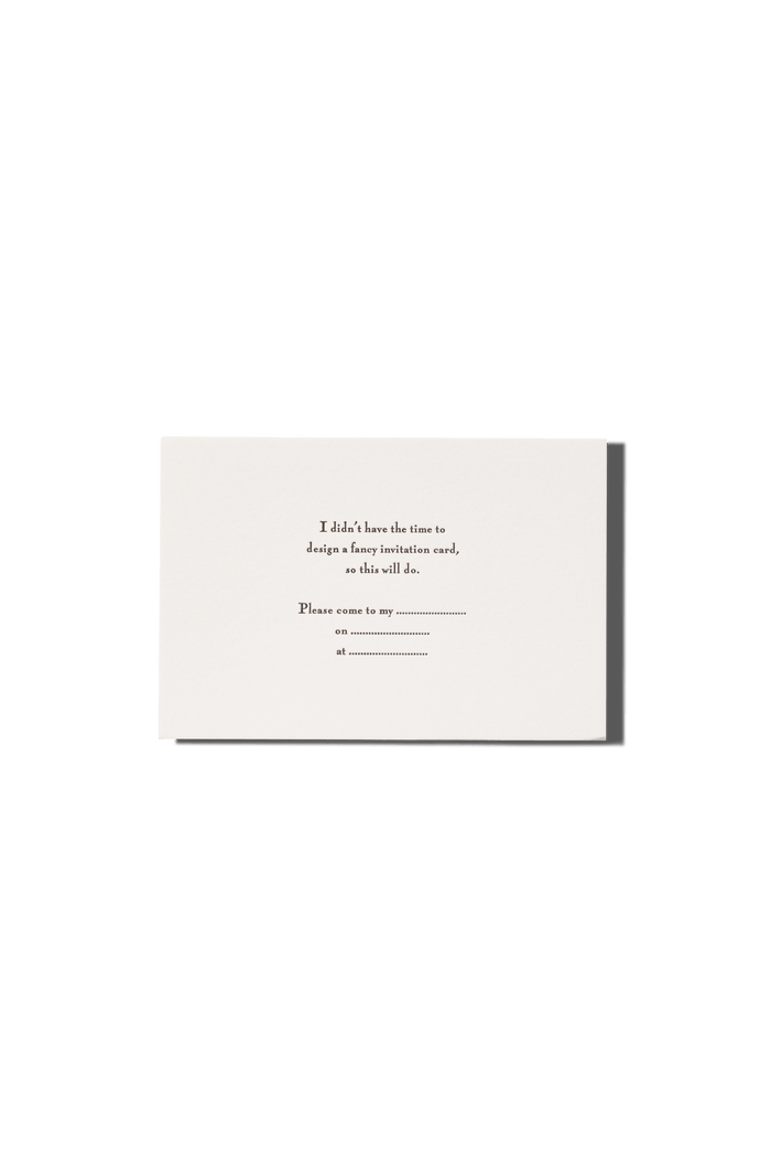Papier Royal - No Fancy Invitation Greeting Card - Papier Royal