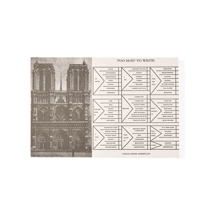 Papier Royal - "Notre Dame" time-saving tourist postcard - Papier Royal