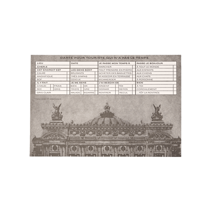 Papier Royal - "Opéra" time-saving tourist postcard - Papier Royal