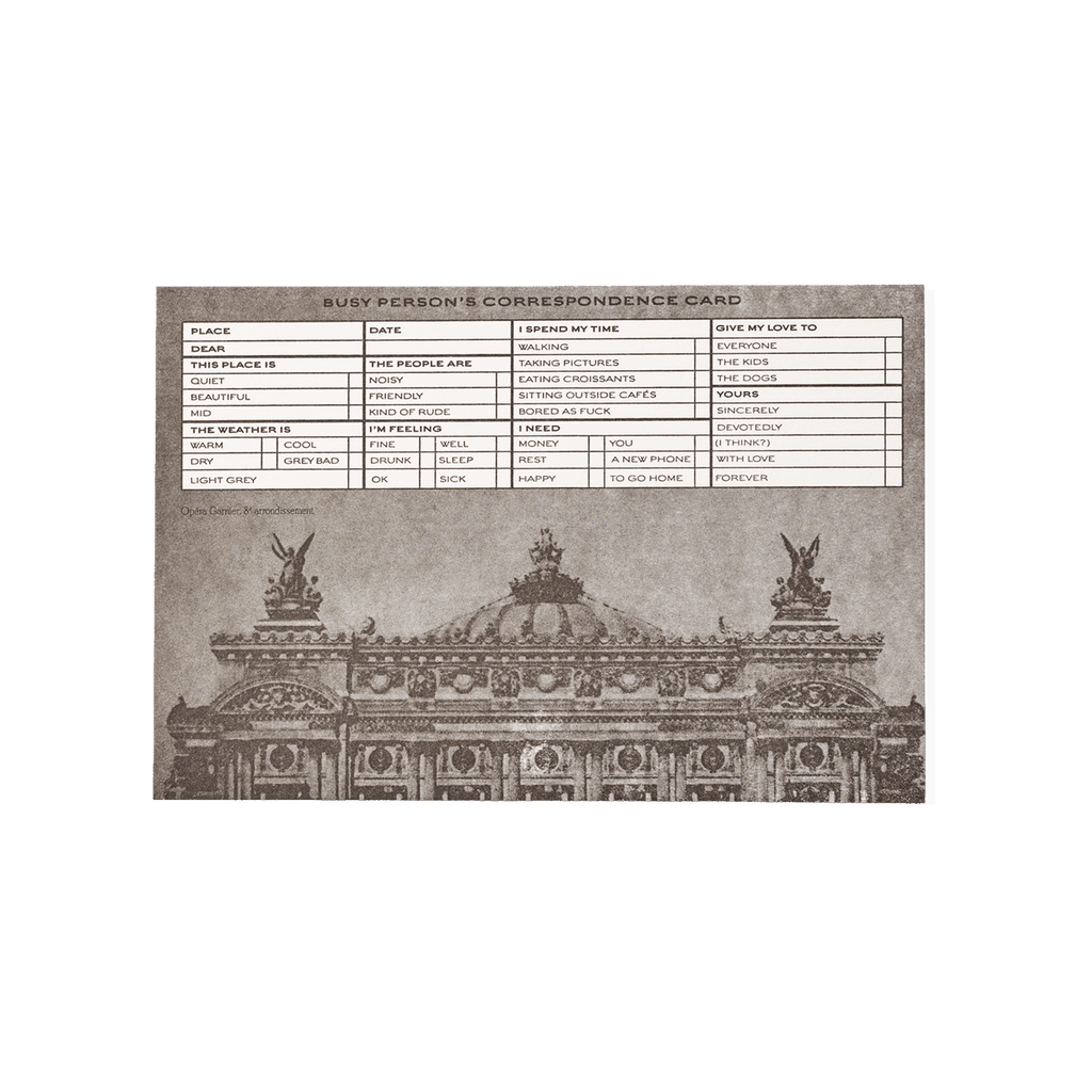 Papier Royal - "Opéra" time-saving tourist postcard - Papier Royal