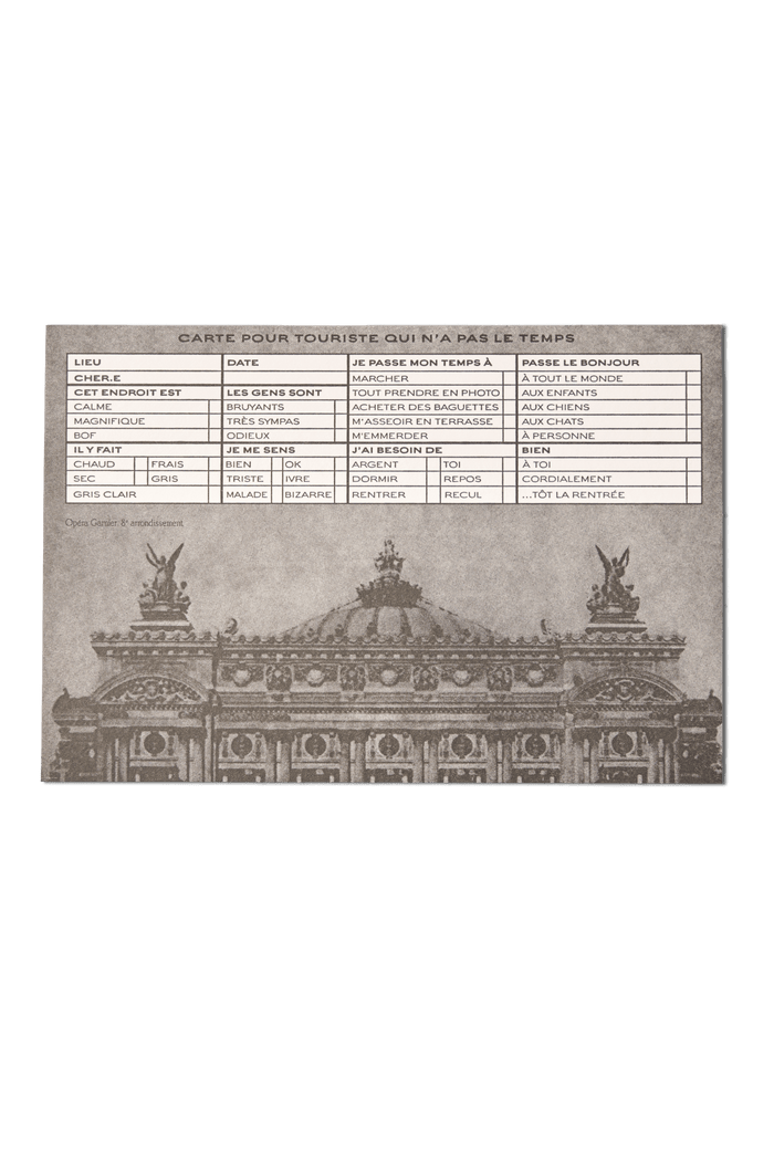 Papier Royal - "Opéra" time-saving tourist postcard - Papier Royal