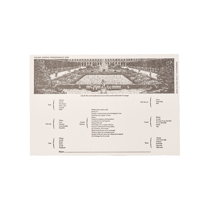 Papier Royal - "Palais Royal" time-saving tourist postcard - Papier Royal