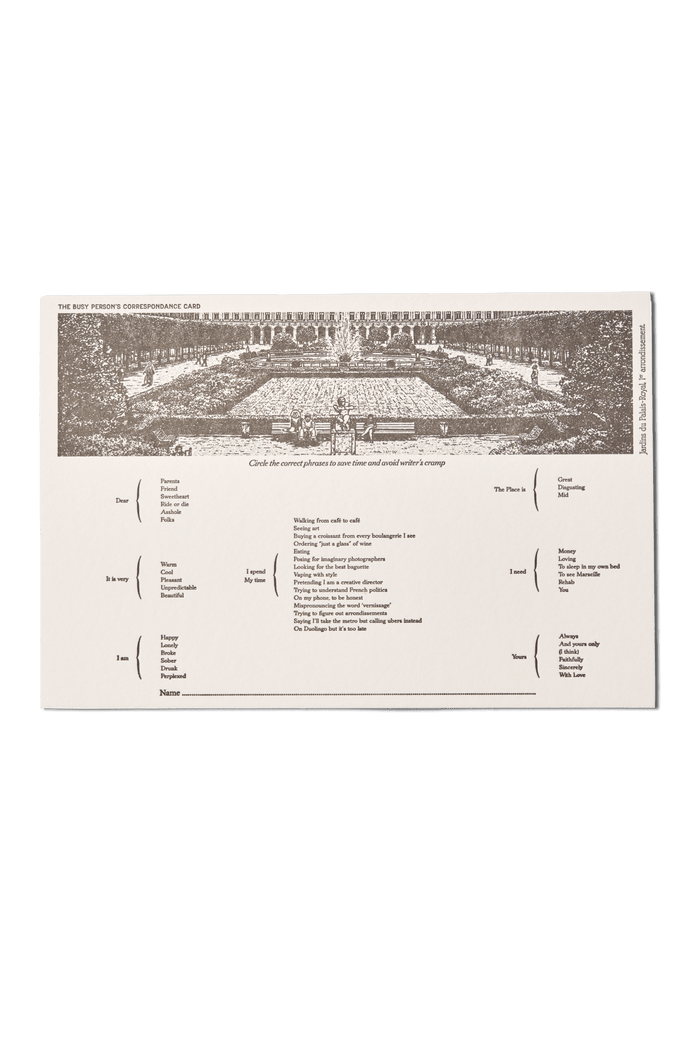 Papier Royal - "Palais Royal" time - saving tourist postcard - Papier Royal
