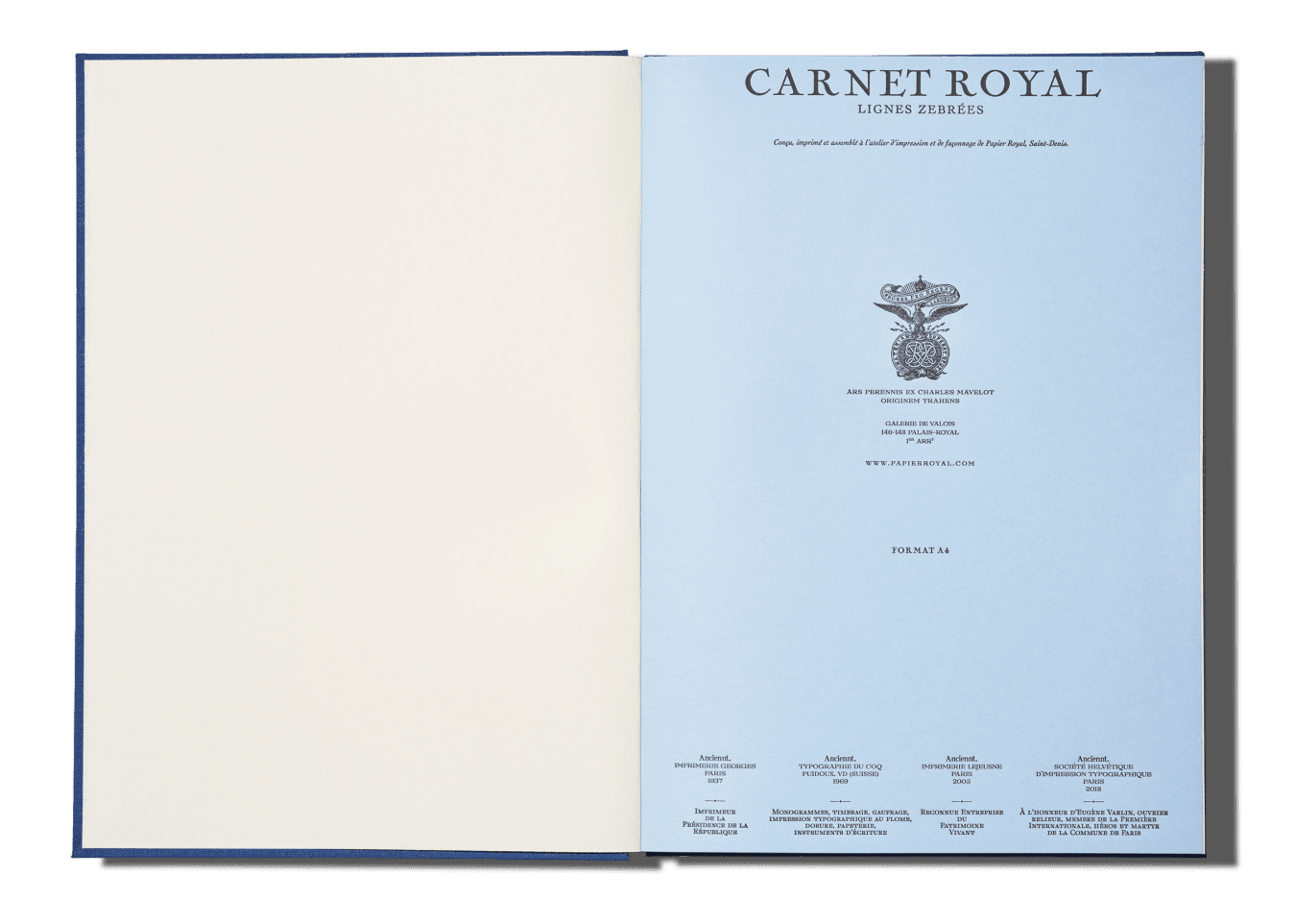 Papier Royal - Royal Notebook A4 Dark Blue Canvas - Papier Royal