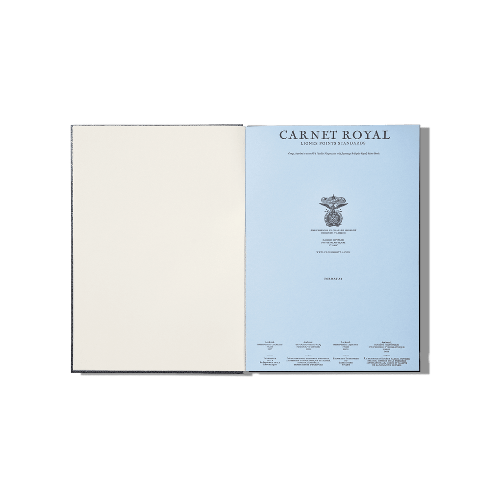 Papier Royal - Royal Notebook A4 Dark Blue Leather - Papier Royal