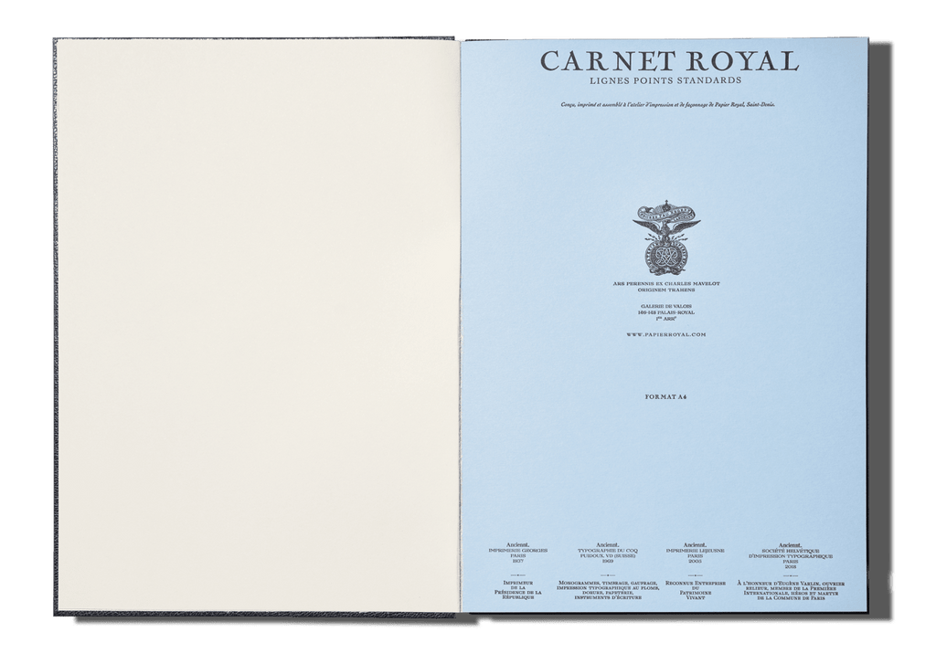Papier Royal - Royal Notebook A4 Dark Blue Leather - Papier Royal