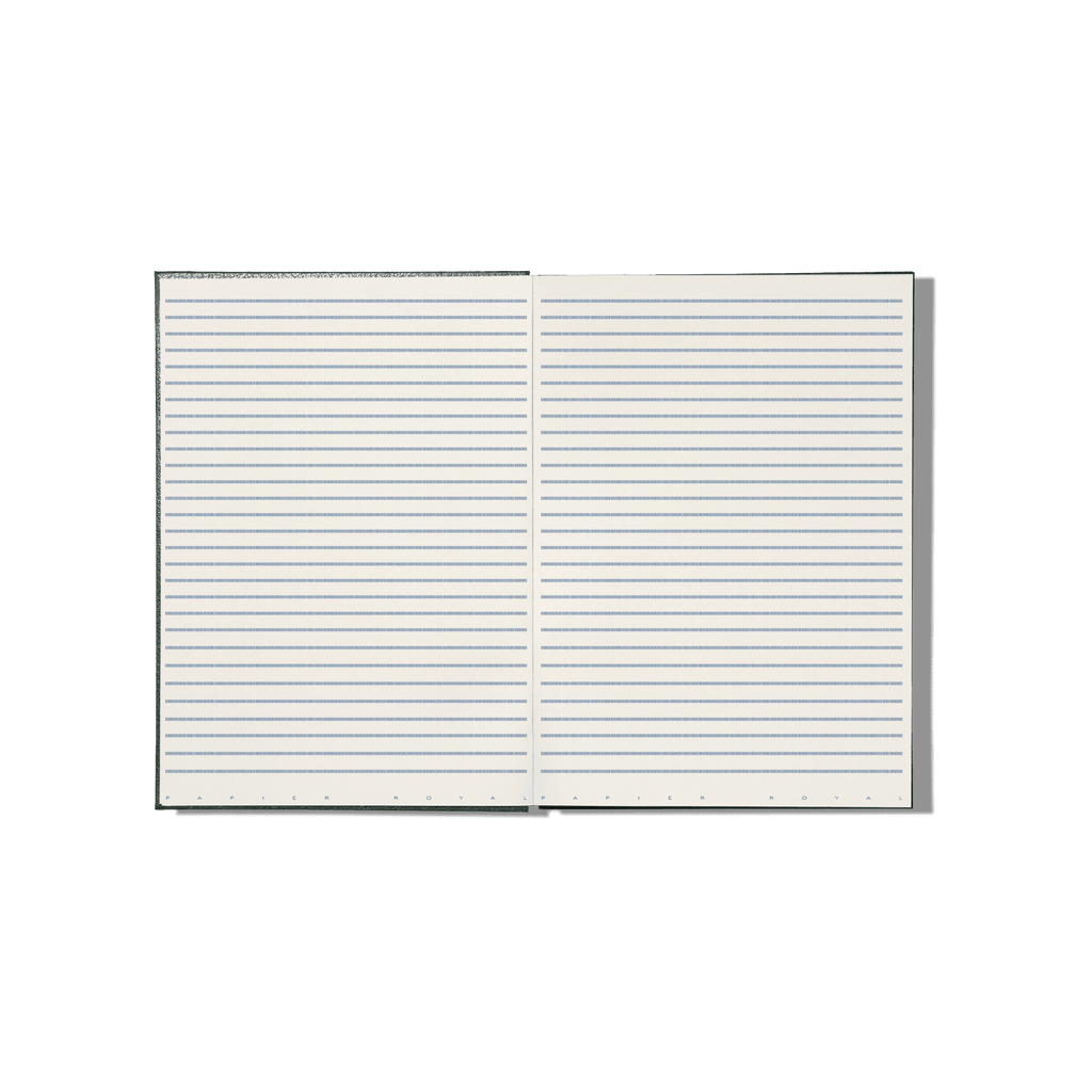 Papier Royal - Royal Notebook A4 Dark Green Canvas - Papier Royal - Zebra Lines