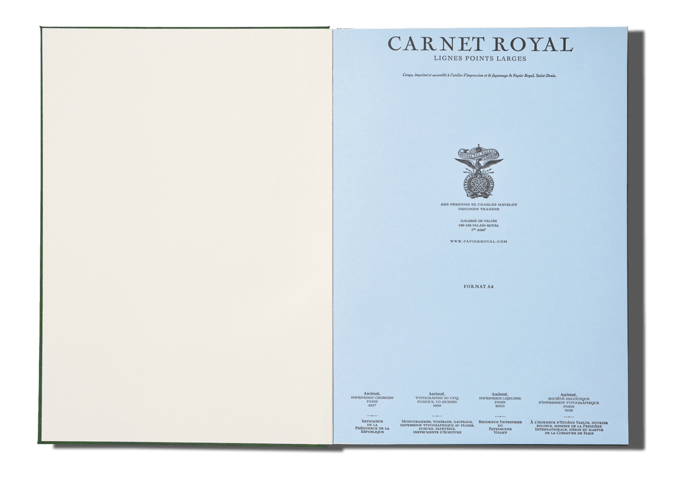 Papier Royal - Royal Notebook A4 Dark Green Canvas - Papier Royal
