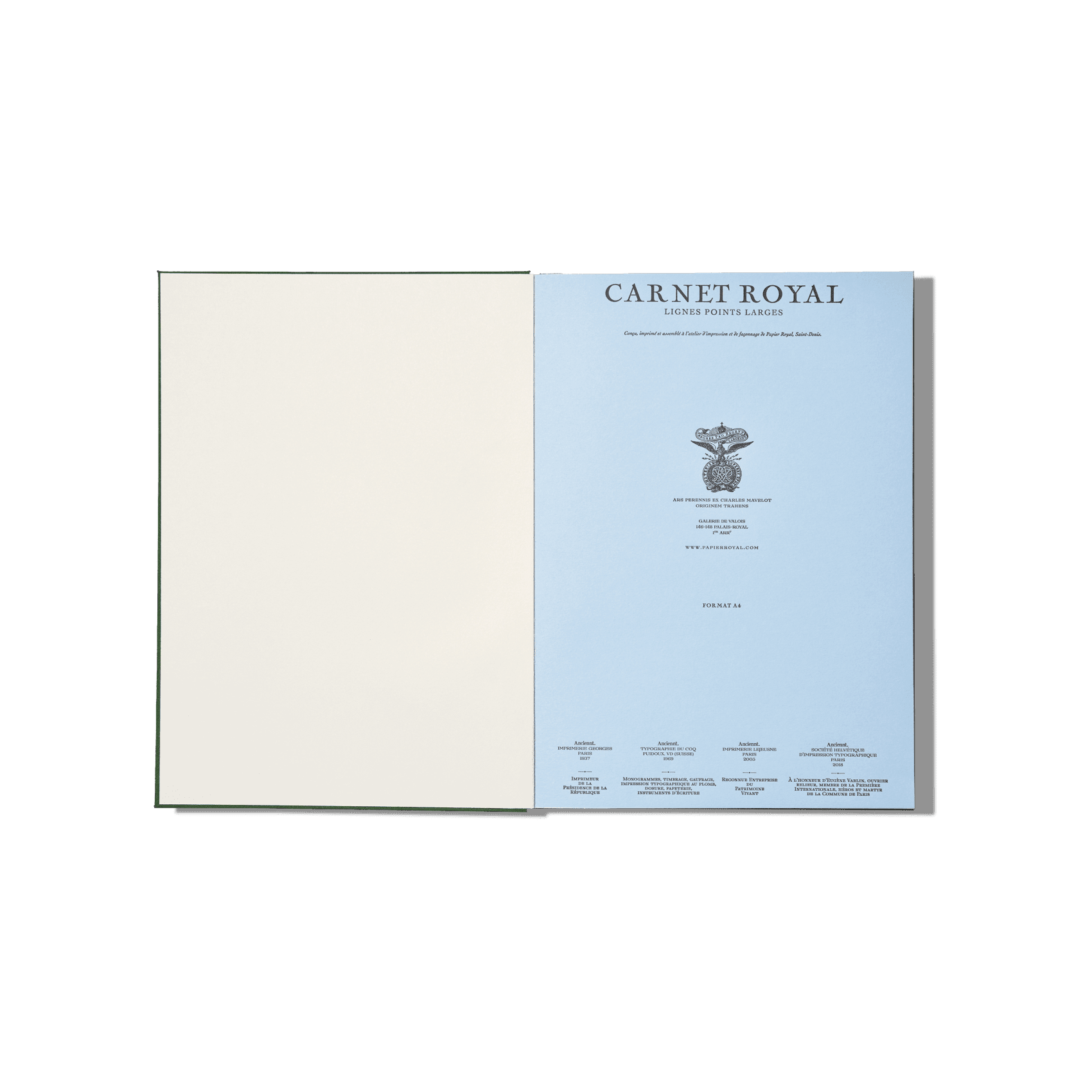 Papier Royal - Royal Notebook A4 Dark Green Canvas - Papier Royal