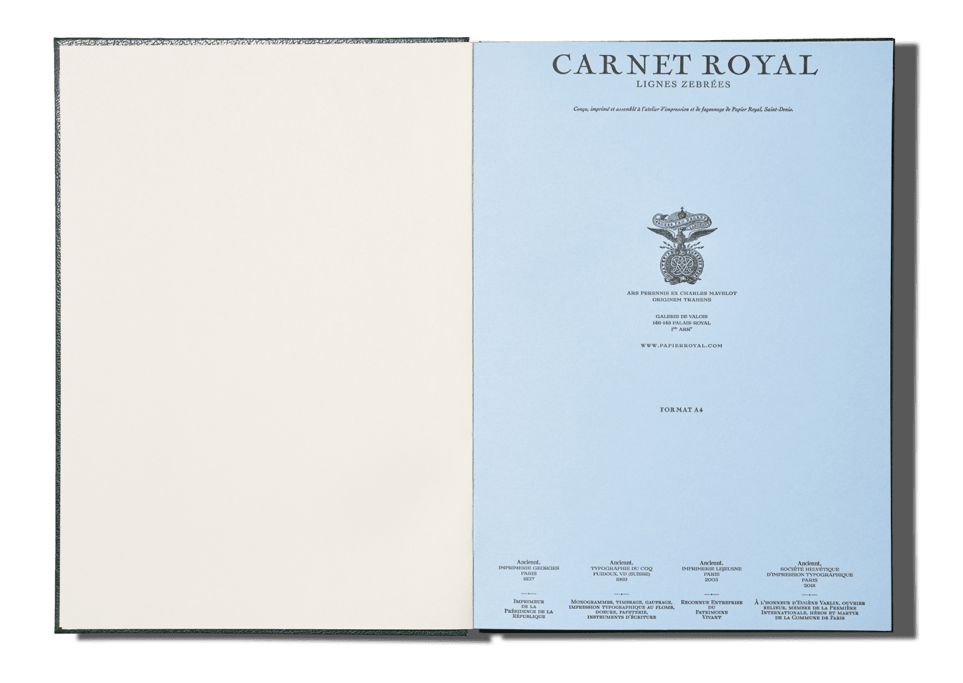 Papier Royal - Royal Notebook A4 Dark Green Leather - Papier Royal