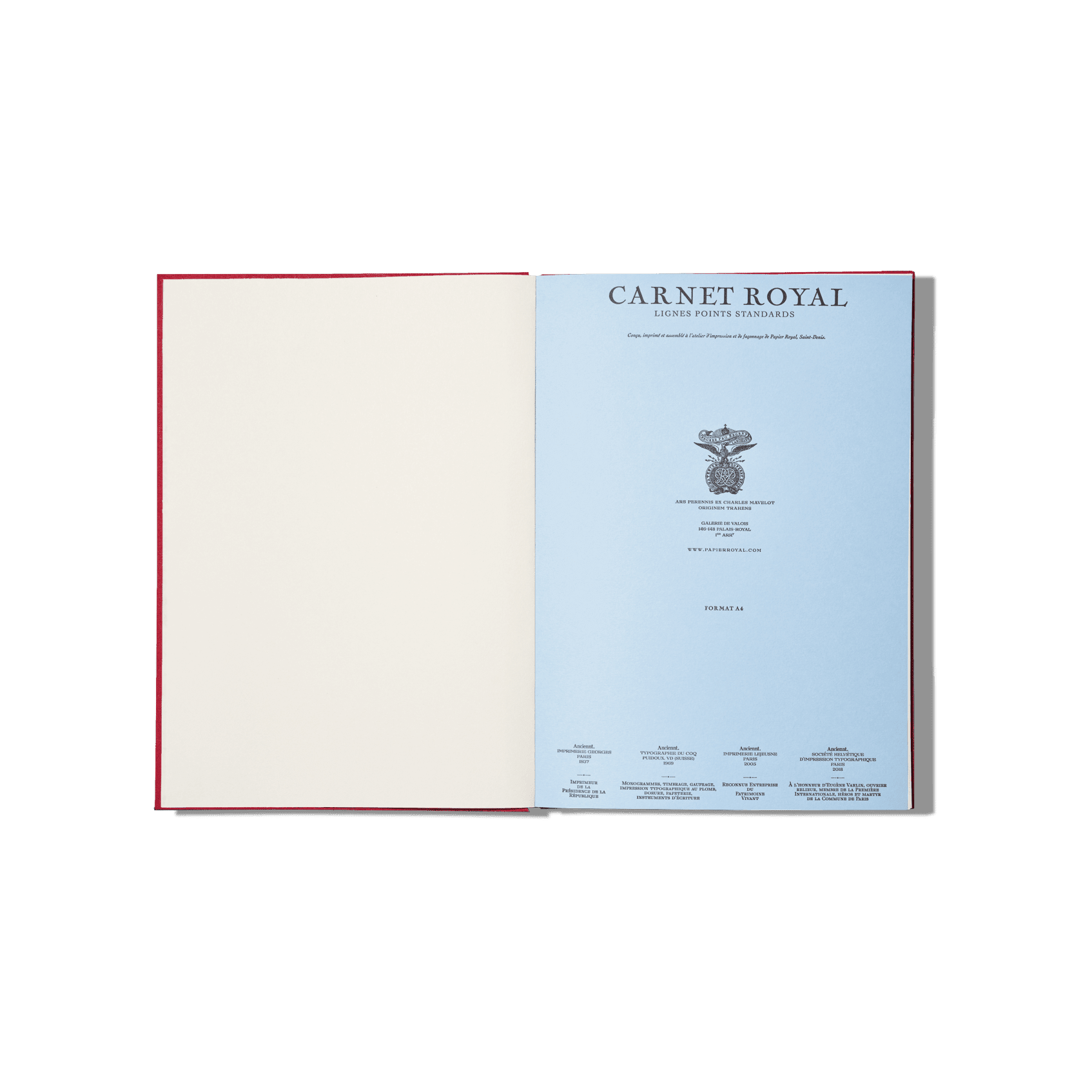Papier Royal - Royal Notebook A4 Dark Red Canvas - Papier Royal