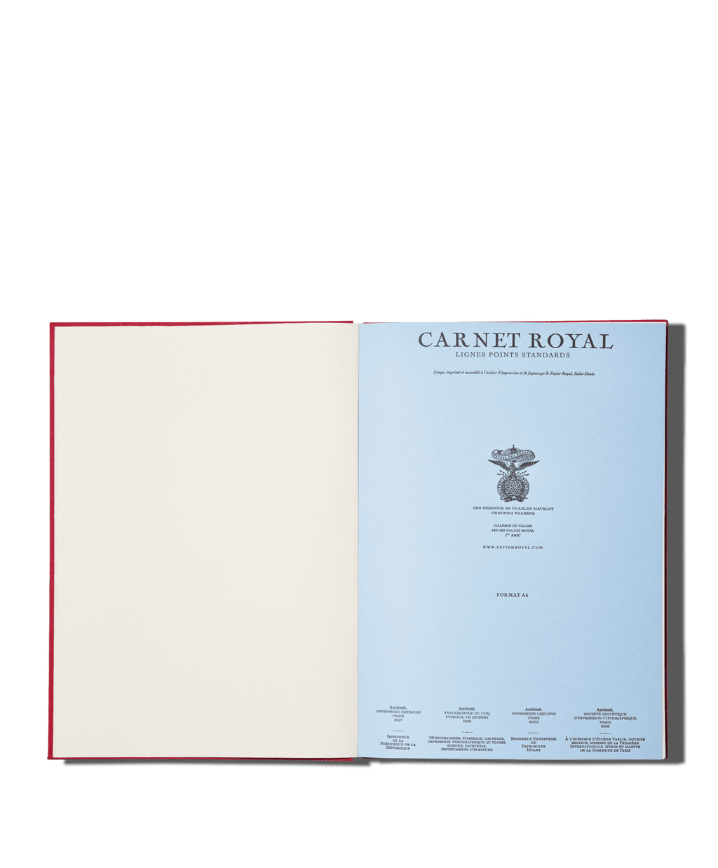 Papier Royal - Royal Notebook A4 Dark Red Canvas - Papier Royal