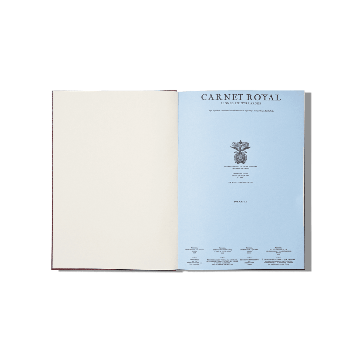 Papier Royal - Royal Notebook A4 Dark Red Leather - Papier Royal