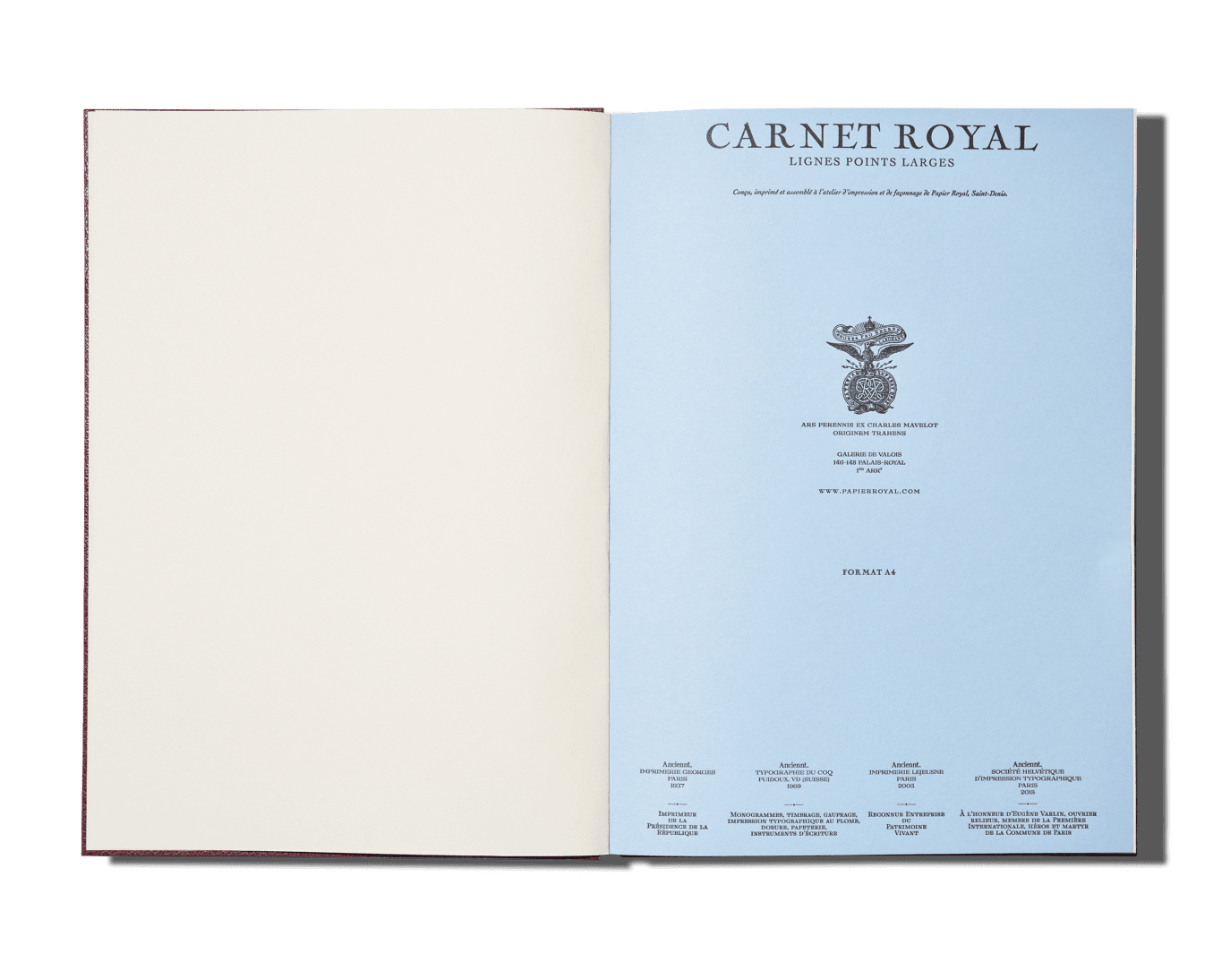 Papier Royal - Royal Notebook A4 Dark Red Leather - Papier Royal