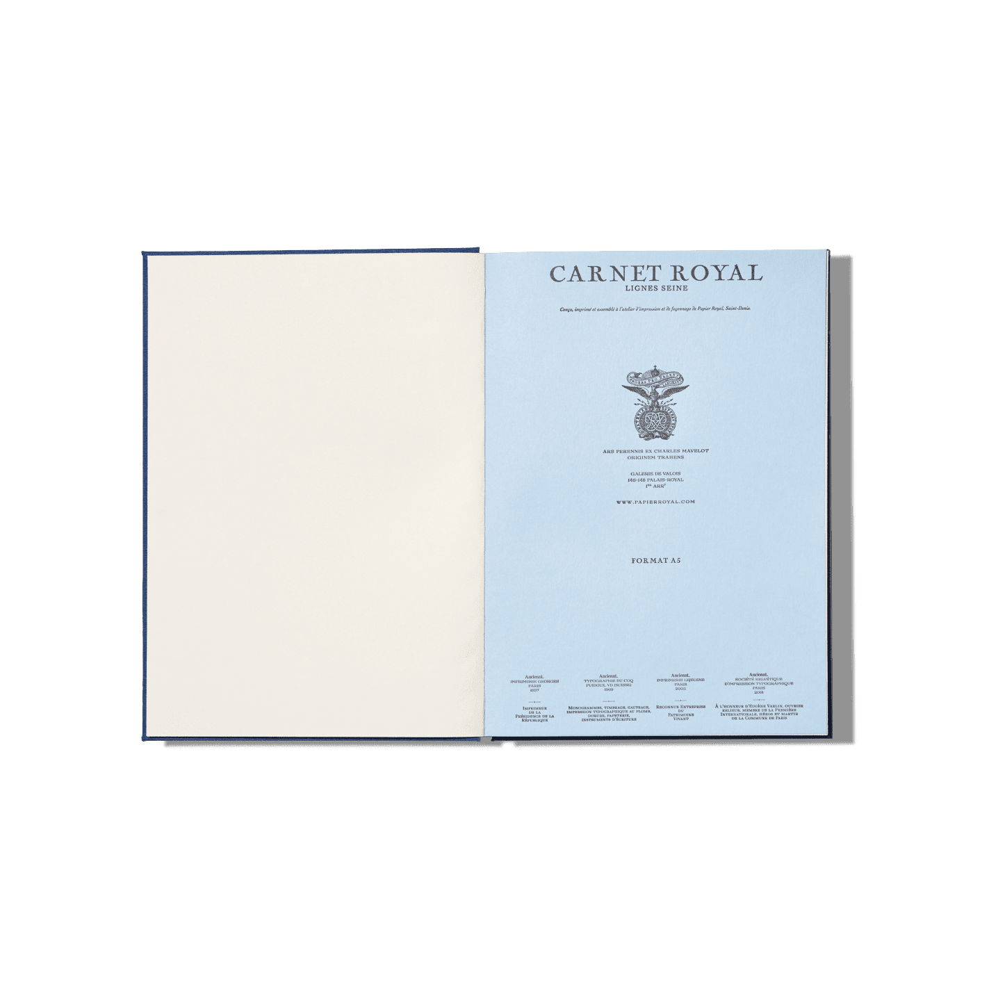Papier Royal - Royal Notebook A5 Dark Blue Canvas - Papier Royal