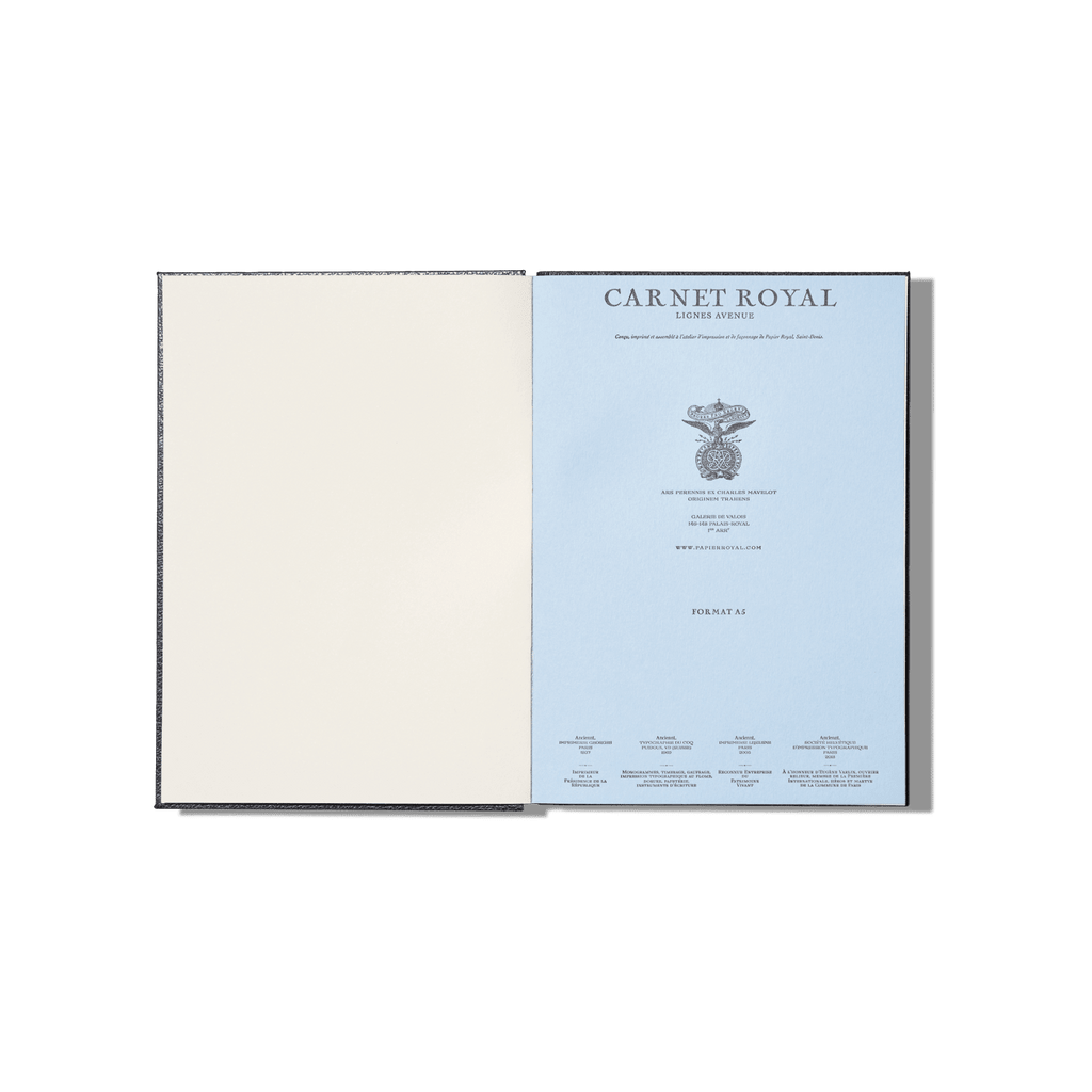 Papier Royal - Royal Notebook A5 Dark Blue Leather - Papier Royal