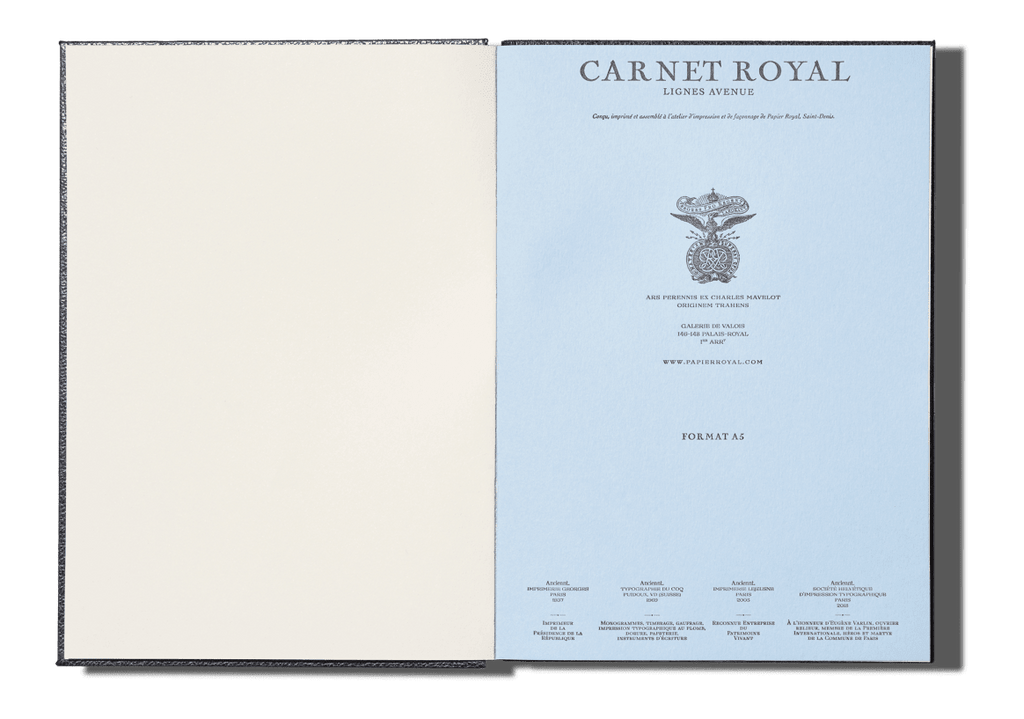 Papier Royal - Royal Notebook A5 Dark Blue Leather - Papier Royal