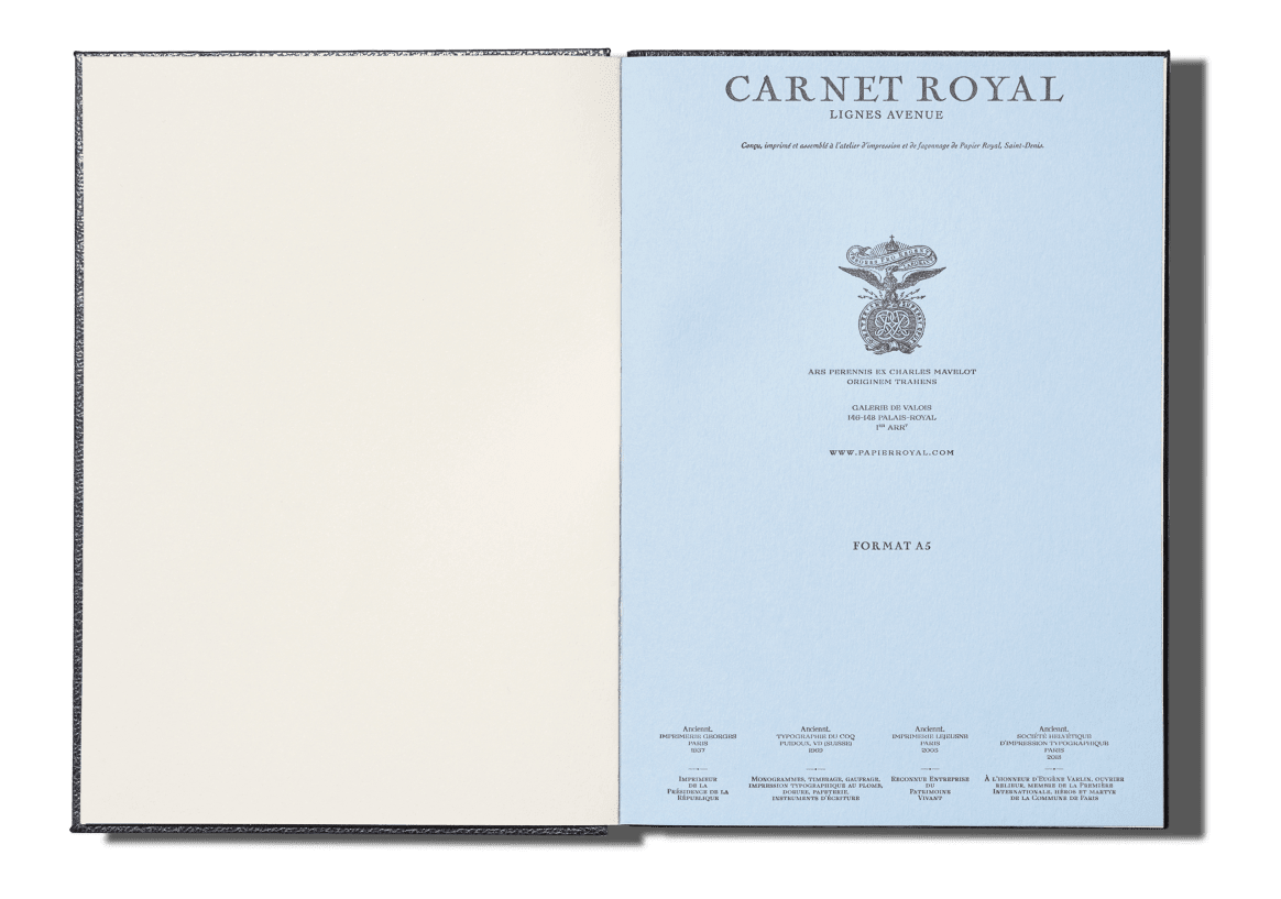 Papier Royal - Royal Notebook A5 Dark Blue Leather - Papier Royal