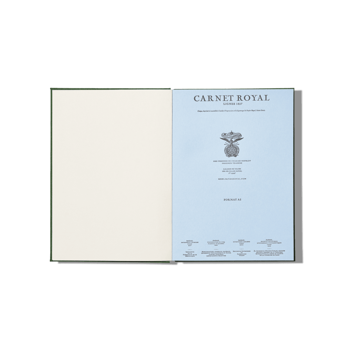 Papier Royal - Royal Notebook A5 Dark Green Canvas - Papier Royal