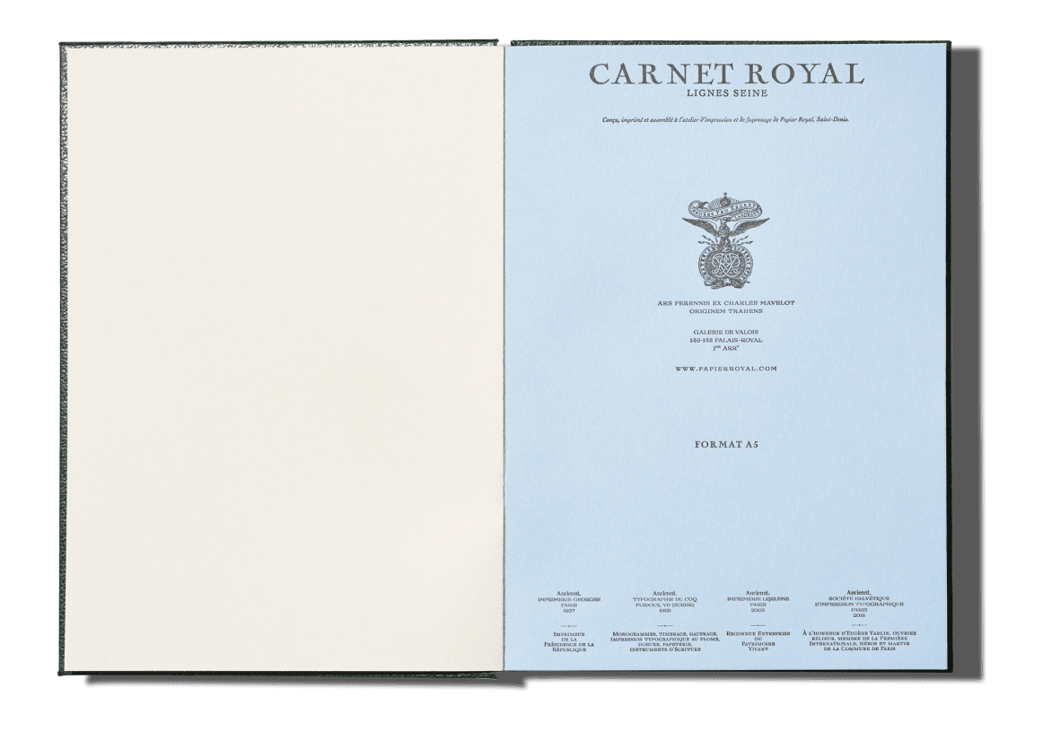 Papier Royal - Royal Notebook A5 Dark Green Leather - Papier Royal