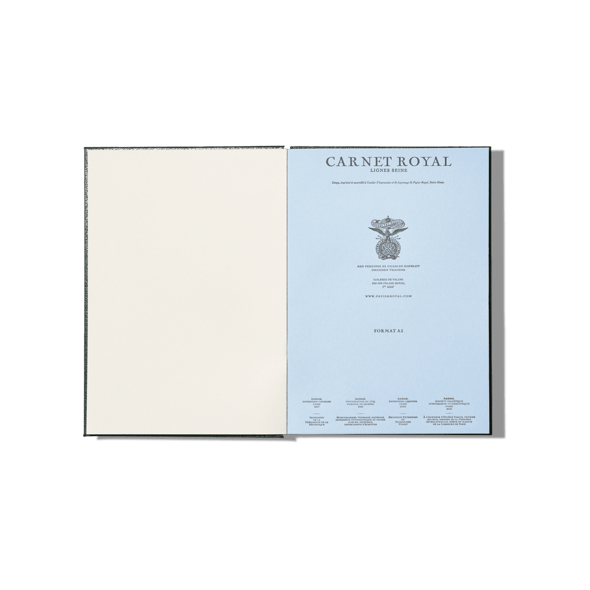 Papier Royal - Royal Notebook A5 Dark Green Leather - Papier Royal
