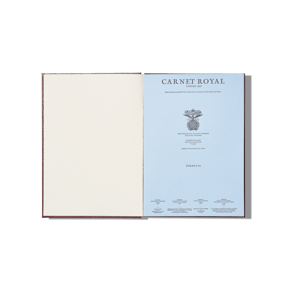 Papier Royal - Royal Notebook A5 Dark Red Leather - Papier Royal