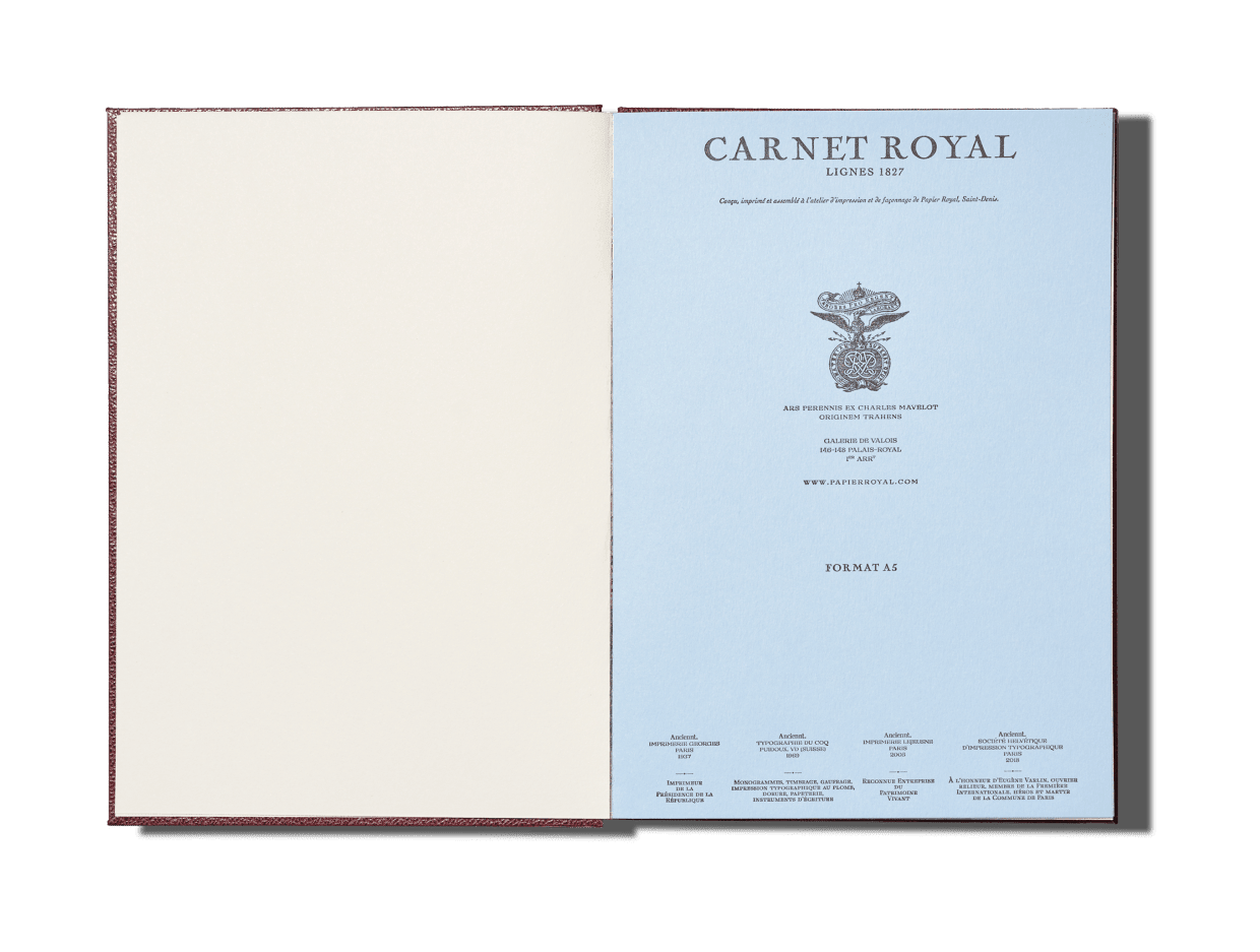 Papier Royal - Royal Notebook A5 Dark Red Leather - Papier Royal