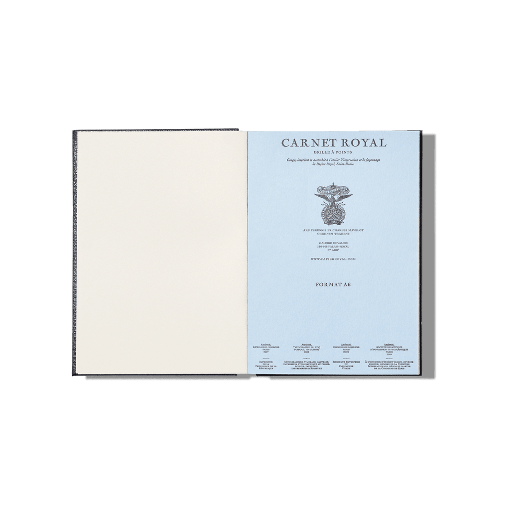Papier Royal - Royal Notebook A6 Dark Blue Leather - Papier Royal