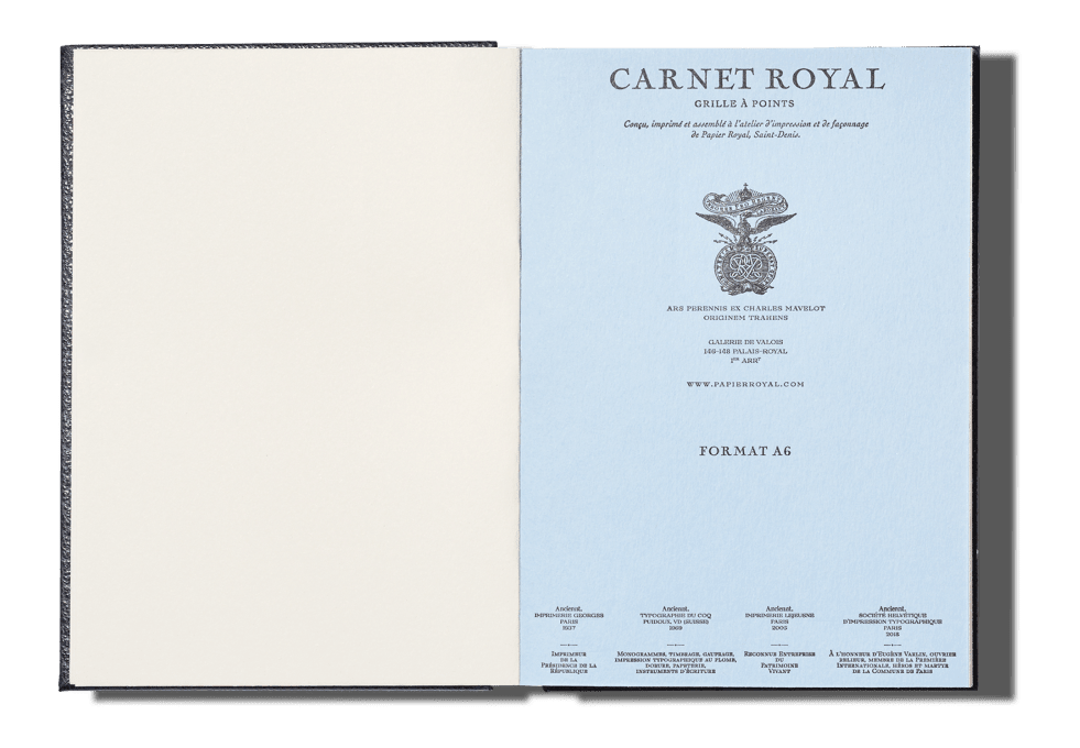 Papier Royal - Royal Notebook A6 Dark Blue Leather - Papier Royal