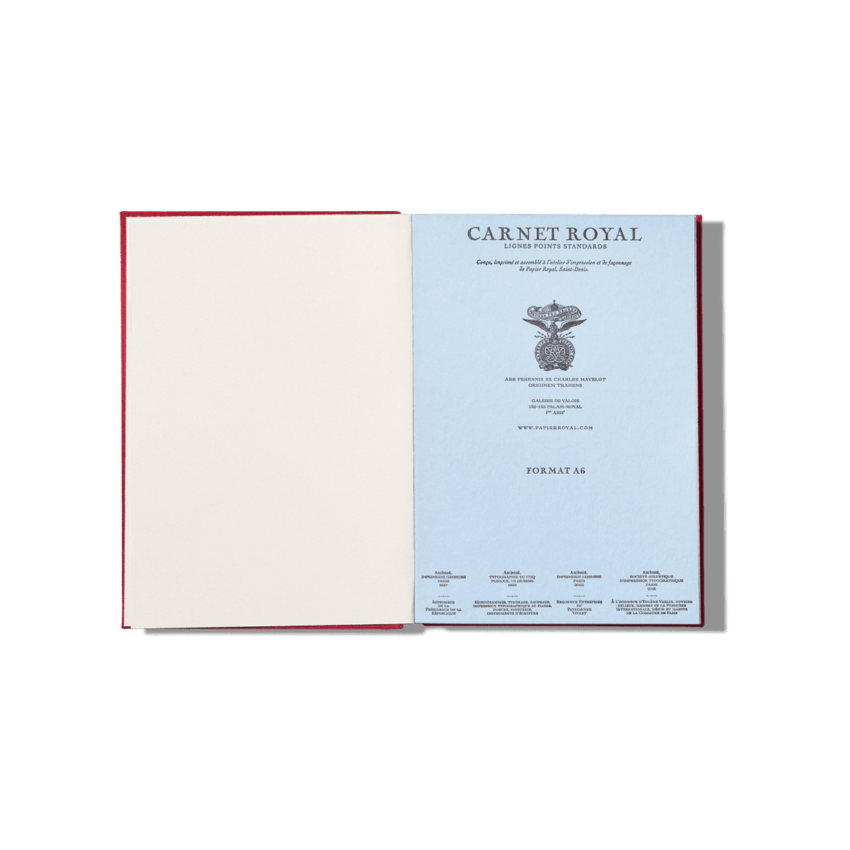 Papier Royal - Royal Notebook A6 Dark Red Canvas - Papier Royal