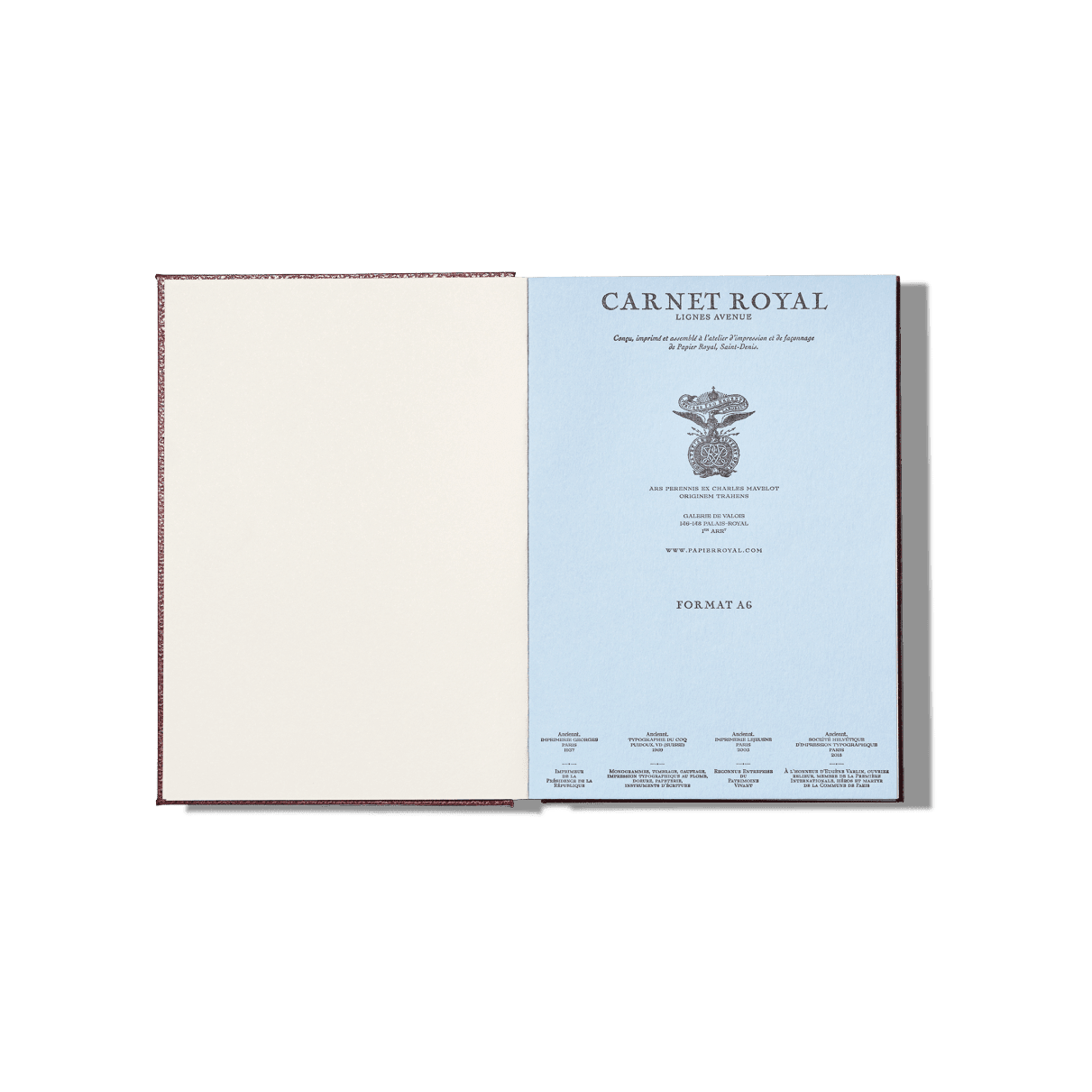 Papier Royal - Royal Notebook A6 Dark Red Leather - Papier Royal